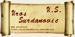 Uroš Surdanović vizit kartica